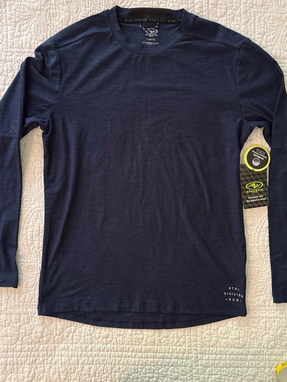 Athletic Works Navy Long Sleeve Crew Tee - Youth